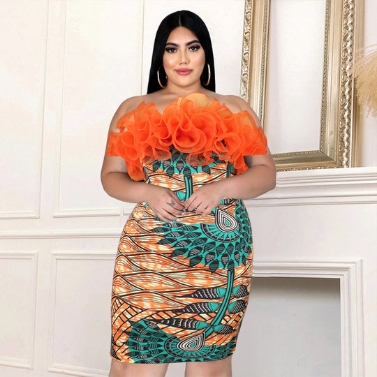 Damen Cocktailkleid mit voluminösem Oberteil R&B