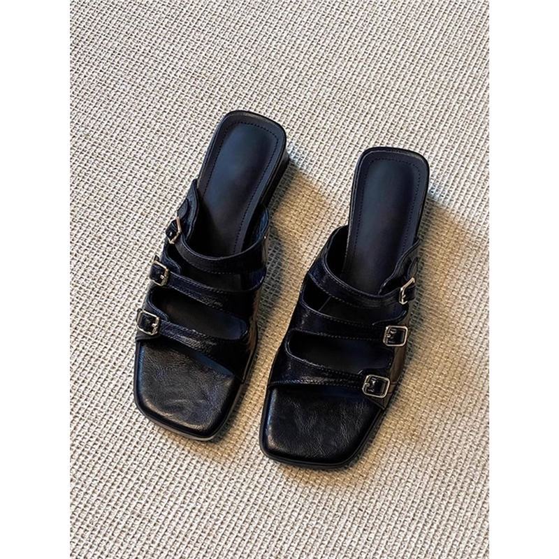 Damen stilvolle Mules mit verstellbaren Riemen R&B