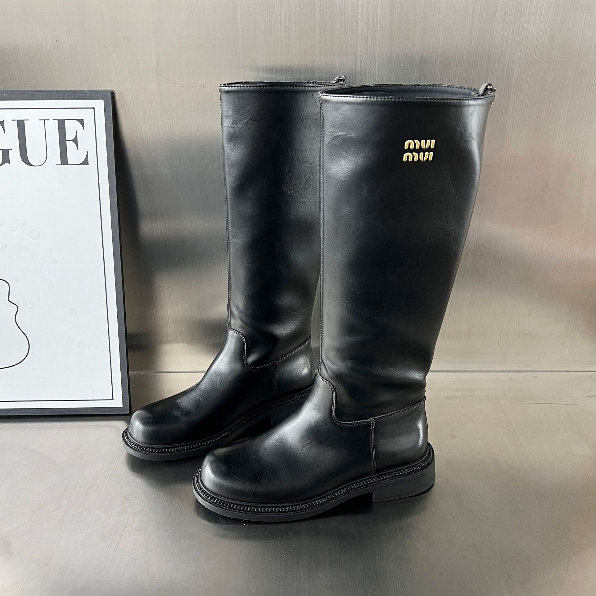 Damen Hochwertige Leder-Stiefel mit bequemem Innenfutter und robustem Profil R&B