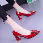 Damen elegante Pumps mit modischem Quadratverschluss R&B