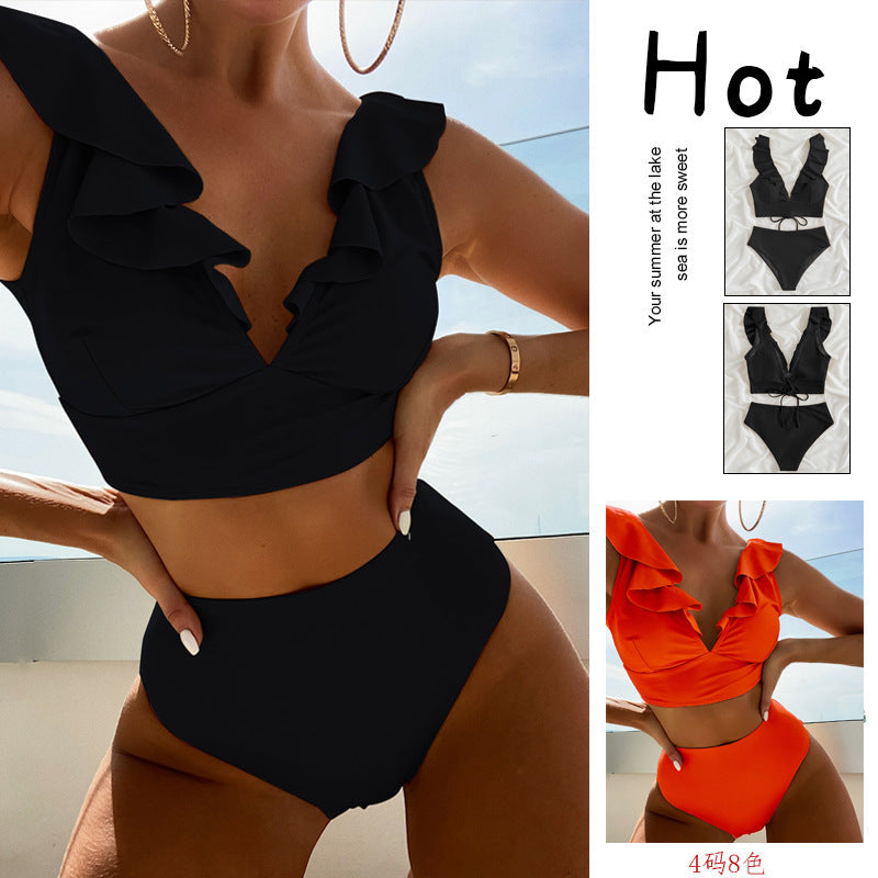 Damen Bikiniset mit verspielten Rüschendetails R&B