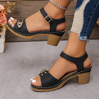 Damen Elegante Sandalen mit Blockabsatz R&B