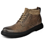 Damen Robuste und stylische Schnürboots mit gestricktem Knöchelbereich