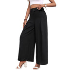 Damen Weite Hose mit eleganten Falten und hochwertigem Taillengürtel R&B
