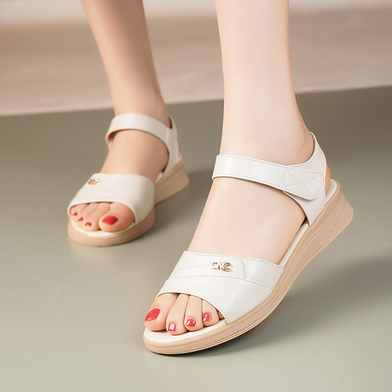 Damen Komfortable Wedge-Sandaletten mit verstellbarem Fesselriemen und ergonomischer Sohle R&B