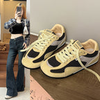 Damen Sportliche Sneaker mit atmungsaktivem Mesh und weichem Velours R&B