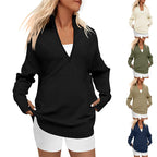 Damen Hochwertiger Reißverschluss Pullover mit strukturiertem Design