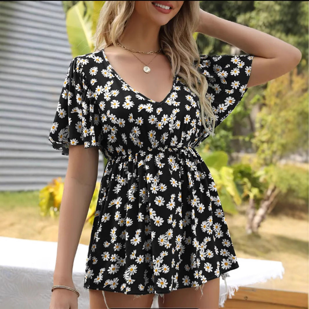 Damen Sommerkleid mit weitem Schnitt und eleganten Rüschendetails R&B