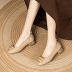 Damen elegante Ballerinas mit schickem Schnallen-Design R&B