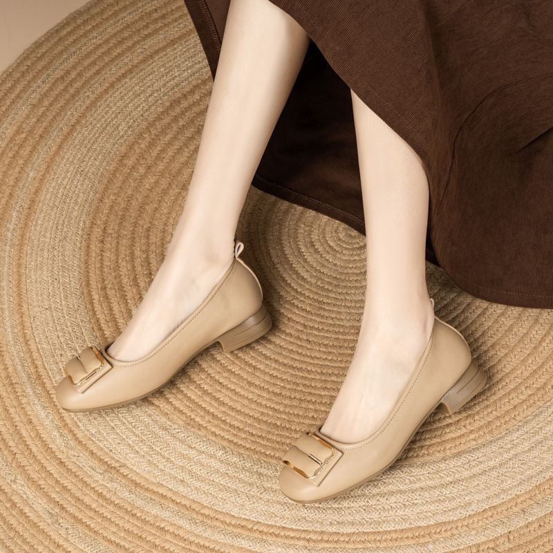 Damen elegante Ballerinas mit schickem Schnallen-Design R&B
