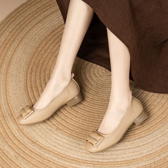 Damen elegante Ballerinas mit schickem Schnallen-Design R&B