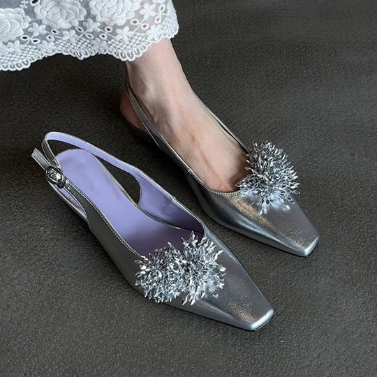 Damen Slingback-Pumps mit elegantem Glitzerakzent und komfortablem Blockabsatz R&B