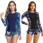 Damen UV-Schutz Langarm Schwimmanzug mit floralen Akzenten R&B