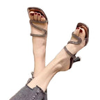 Damen elegante Absatzsandalen mit funkelnden Riemen R&B