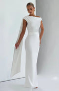 Damen Elegantes Langes Abendkleid mit Ein-Schulter-Design R&B