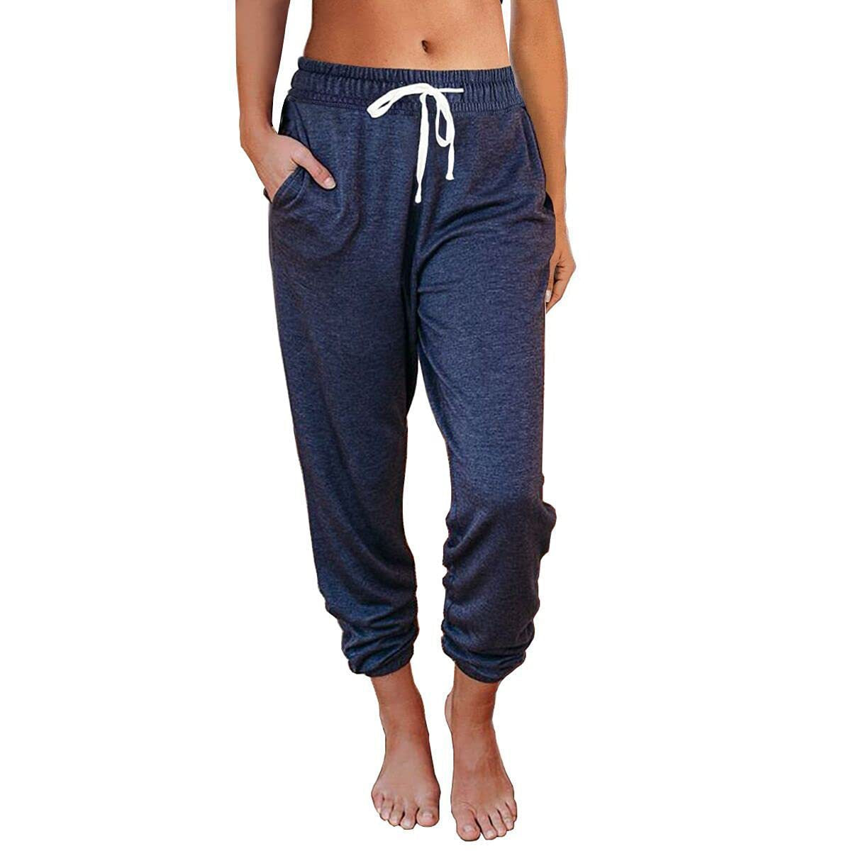 Damen bequeme Sweatpants mit Kordelzug und praktischen Taschen R&B
