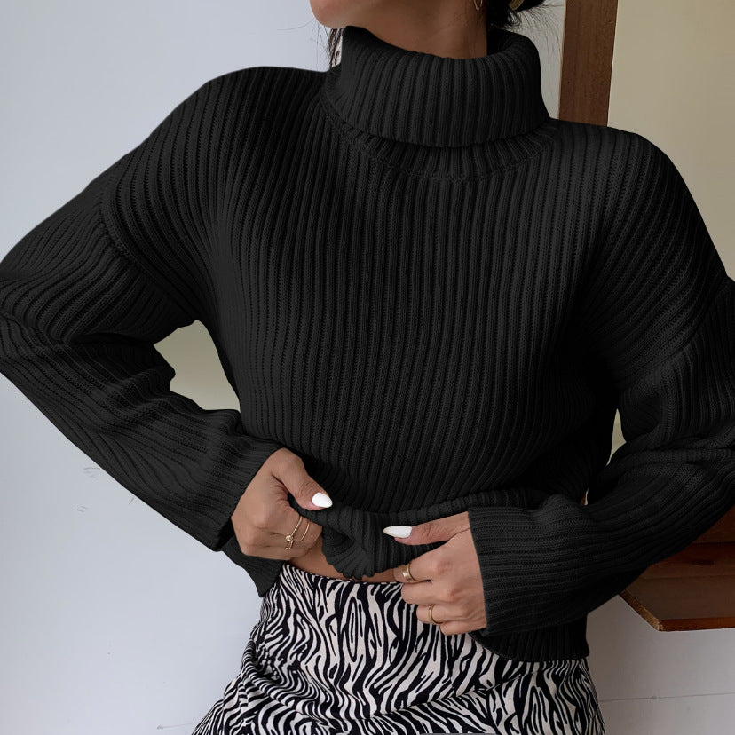 Damen Hochwertiger Rollkragenpullover mit strukturiertem Rippstrick R&B