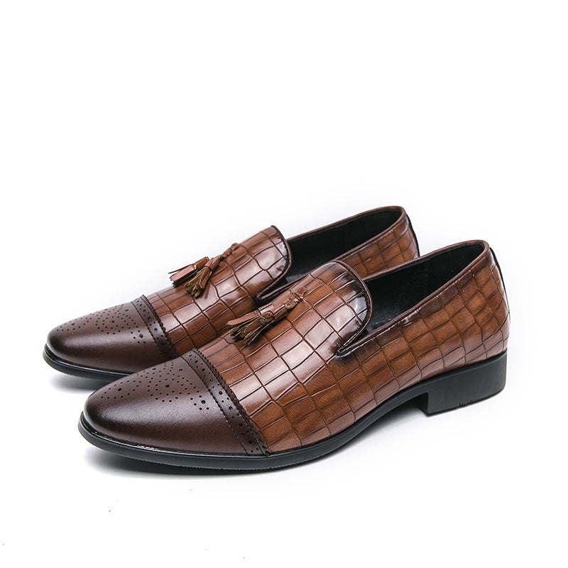Herren Elegante Mokassins aus hochwertigem Leder mit modischem Mustermix R&B