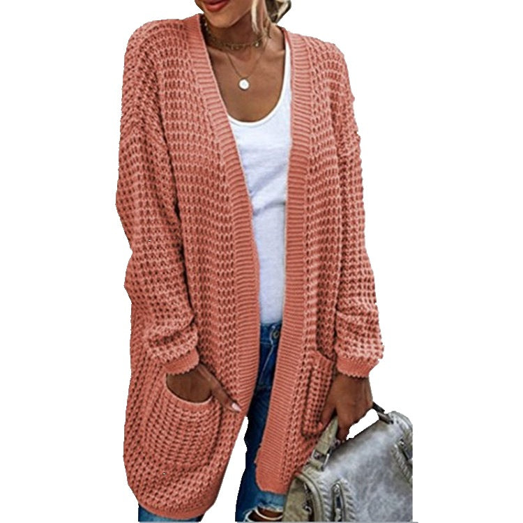 Damen Grob gestrickter Cardigan mit lässigem Schnitt und praktischen Taschen R&B