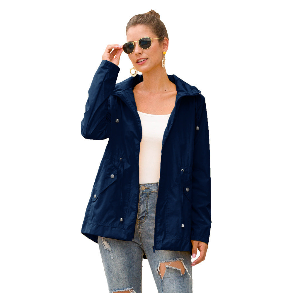 Damen leichte Übergangsjacke mit verstellbarem Taillenzug und praktischen Taschen R&B