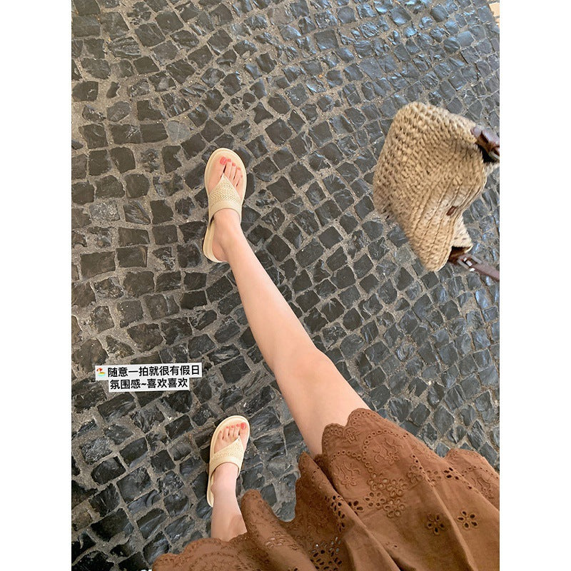Damen Zehentrenner-Sandalen mit elegantem Riemen und komfortablem Fußbett