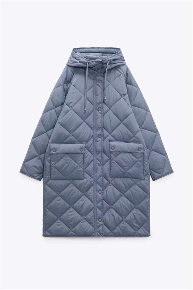 Damen gesteppte Übergangsjacke mit Kapuze und praktischen Taschen R&B 1759483144