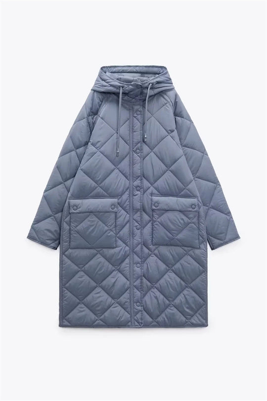 Damen gesteppte Übergangsjacke mit Kapuze und praktischen Taschen R&B 1759483144