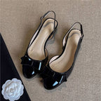 Damen Slingback Ballerinas mit dekorativer Schleifenverzierung R&B