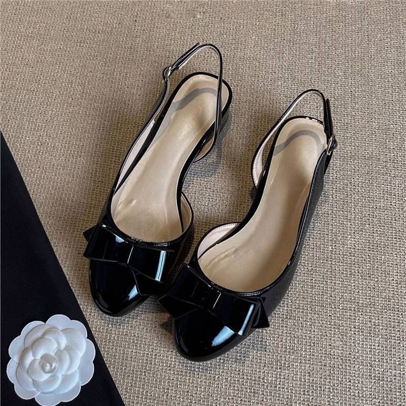 Damen Slingback Ballerinas mit dekorativer Schleifenverzierung R&B