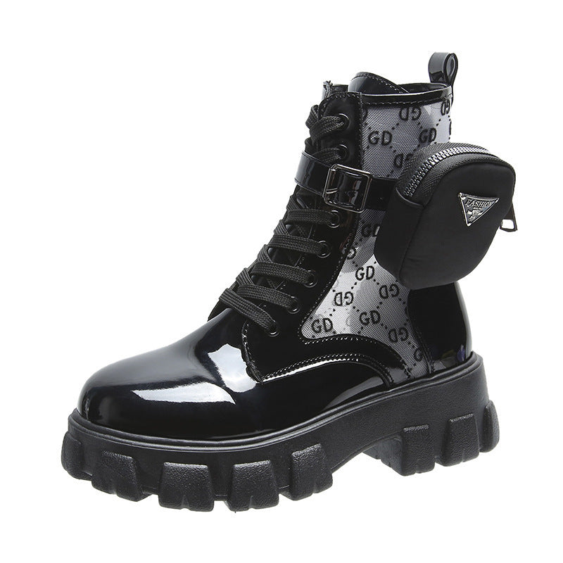Damen Chunky Combat Boots mit praktischen Stauraum und modischen Details R&B