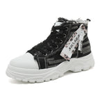 Damen hochschneider Sneakers mit trendiger Markenplakette und einzigartigem Design R&B