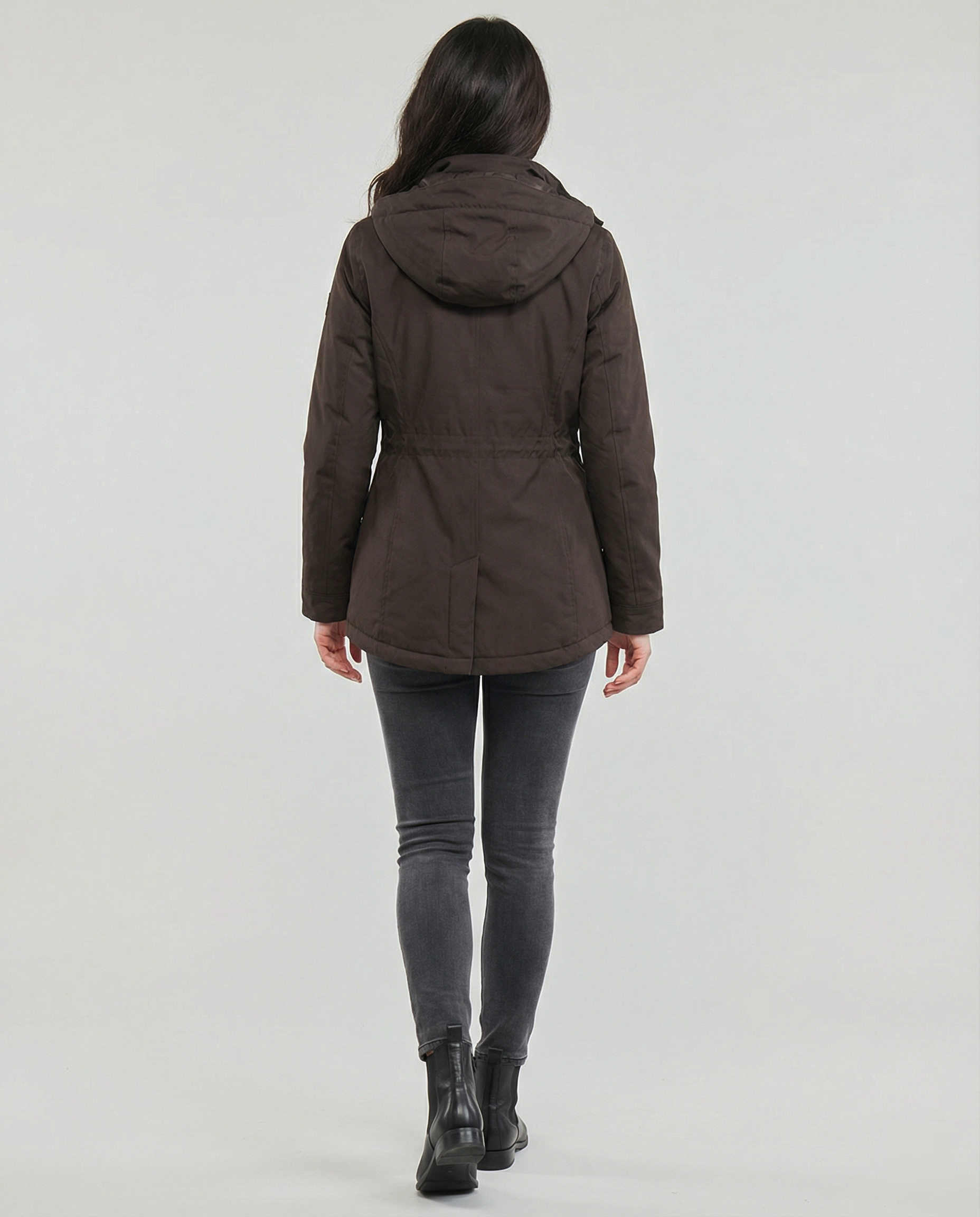 Übergangsjacke Damen sportlich als Parka mit verstellbarer Kapuze