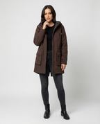 Übergangsjacke Damen sportlich als Parka mit verstellbarer Kapuze