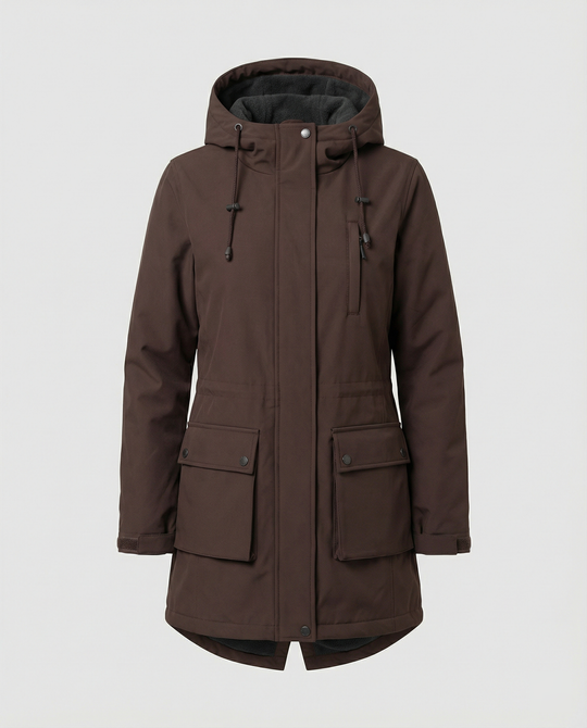 Übergangsjacke Damen sportlich als Parka mit verstellbarer Kapuze