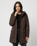Übergangsjacke Damen sportlich als Parka mit verstellbarer Kapuze