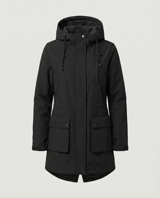 Übergangsjacke Damen sportlich als Parka mit verstellbarer Kapuze