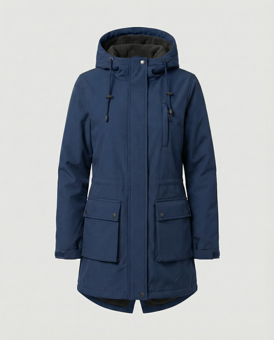 Übergangsjacke Damen sportlich als Parka mit verstellbarer Kapuze