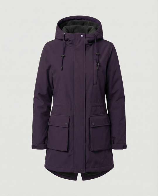 Übergangsjacke Damen sportlich als Parka mit verstellbarer Kapuze