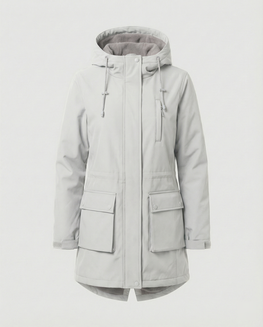 Übergangsjacke Damen sportlich als Parka mit verstellbarer Kapuze