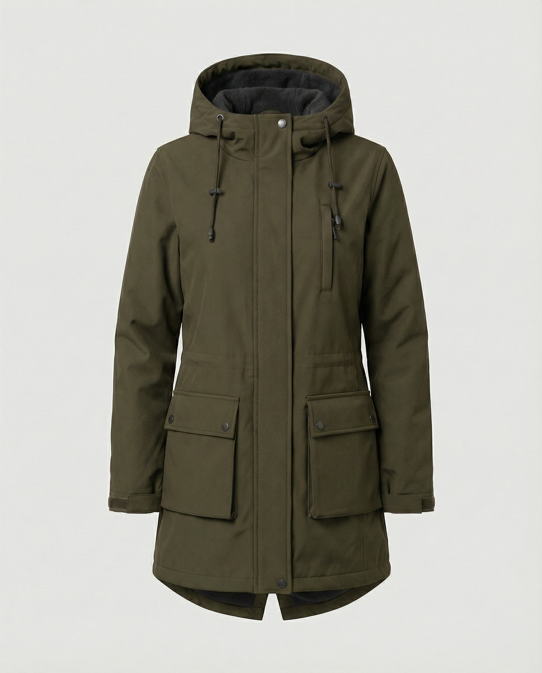 Übergangsjacke Damen sportlich als Parka mit verstellbarer Kapuze