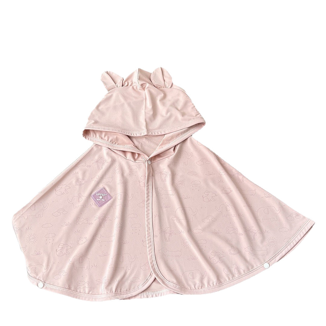 Unisex nan leichter UV-Schutz Kinderponcho mit Kapuze und verspielten Ohren für Babys R&B