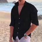 Herren Sommerliche Leinenhemd R&B
