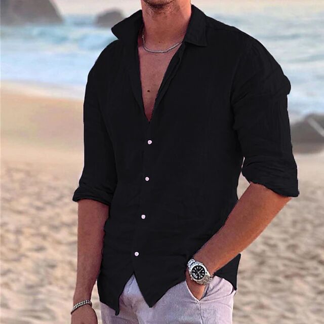 Herren Sommerliche Leinenhemd R&B