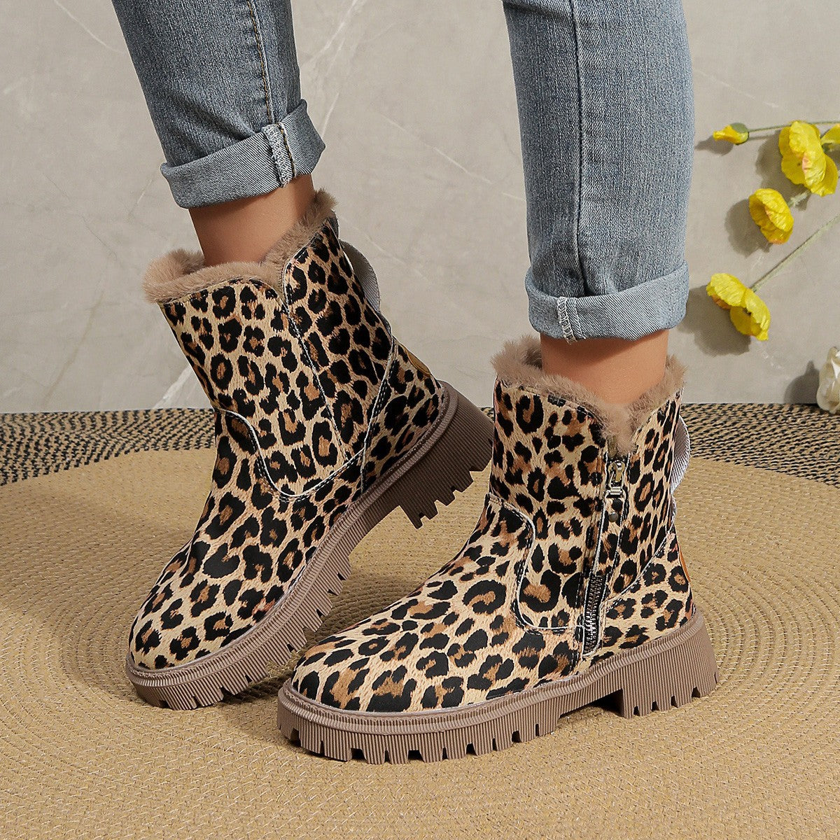 R&B | Elegante Stiefel Mit Leopardenmuster