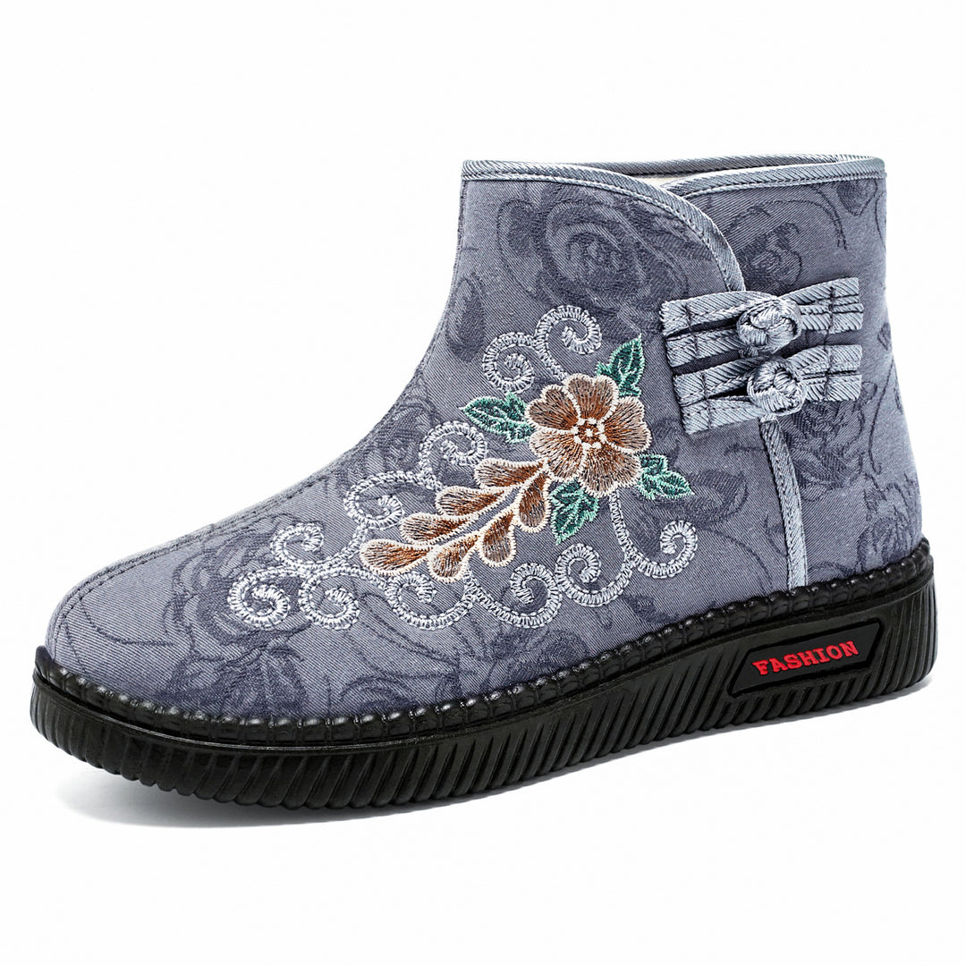 Damen Elegante und modische Stiefeletten mit kunstvoller Bestickung R&B