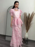 Damen Elegantes und verspieltes Blumenkleid R&B