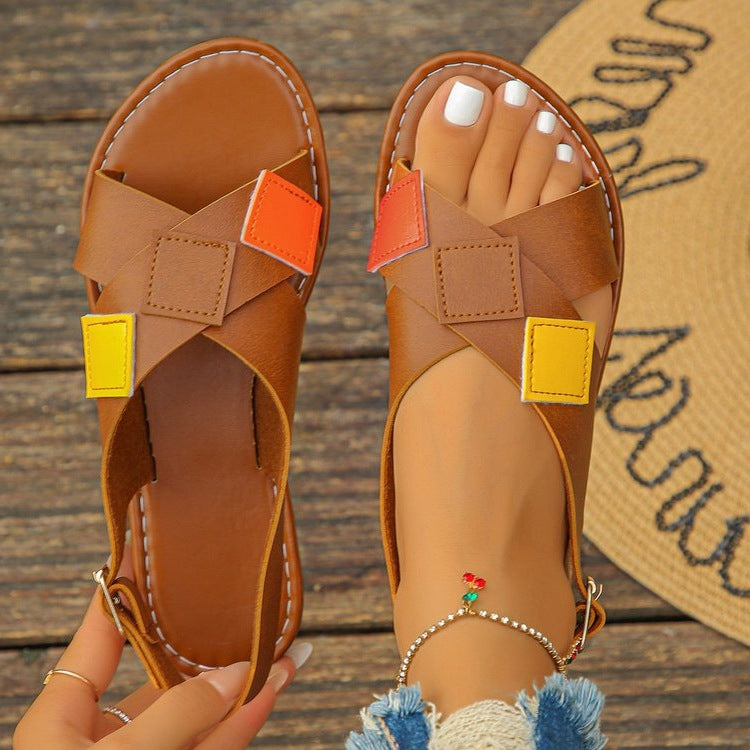 Damen Riemchen-Sandalen mit bunten Akzenten R&B
