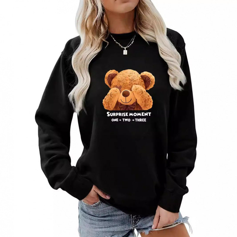 Damen Freizeitpullover mit süßem Bärenmotiv R&B