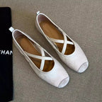 Damen Ballerinas mit elegantem Kreuzband und bequemem Fußbett R&B