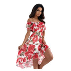 Damen Off-Shoulder Kleid mit Rüschendetails und floralem Druck R&B